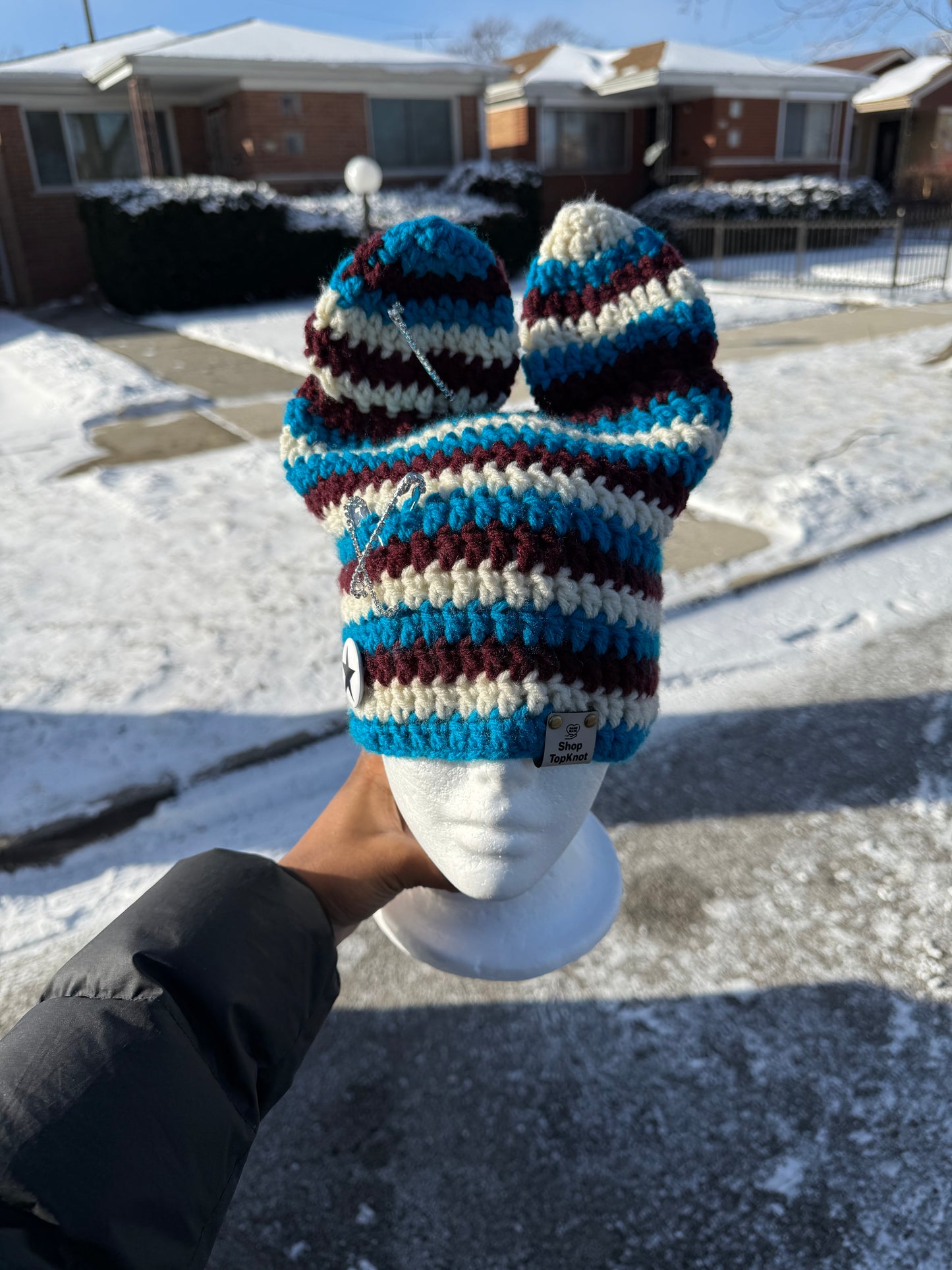 Berry bunny ear beanie