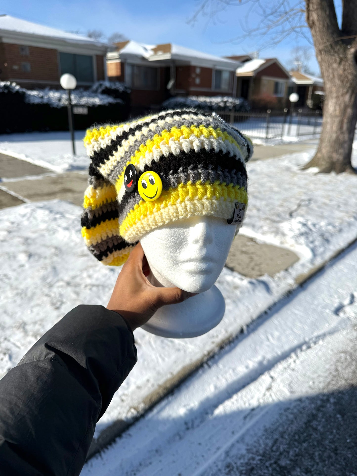 Honeybee bunny ear beanie